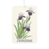 Purple Iris Trio Botanical Art Personalized  Air Freshener