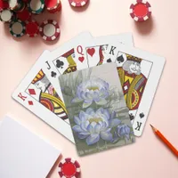 Ellis Rowan Blue Cloud Water Lily Vintage Flowers Poker Cards
