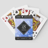 Elegant 65th Blue Sapphire Wedding Anniversary Poker Cards