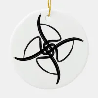 Black and White #26 Pinwheel Doodle Ceramic Ornament