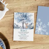 Oh Deer Winter Boy Baby Shower  Invitation