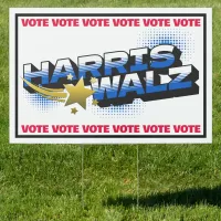 Harris & Walz Gold Star Sign