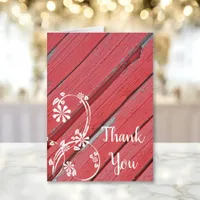 Rustic Red Barn Wood Country Thank You