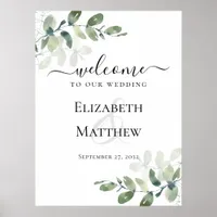 Welcome to Our Wedding Eucalyptus Wedding Sign