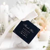 Rose Gold Geometric Midnight Blue Thanks Favor Tag