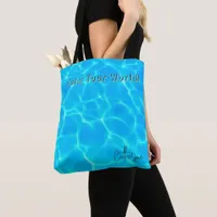 Aqua Water Pattern With Reflection Waves Tote Bag