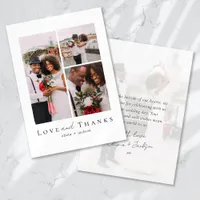 Love and Thanks Script Photo Wedding Thank You Card