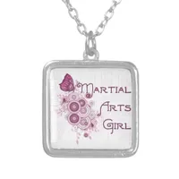 Pink Butterfly Martial Arts Girl Necklace