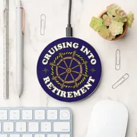 Cruising Into Retirement Funny Cruise Vacation Wireless Charger