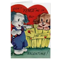 Valentine Retro Dogs at a Fence Cards