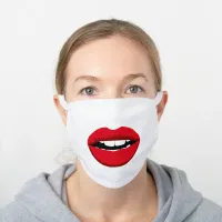 Funny Big Red Lips Mouth White Cotton Face Mask