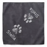 Chalkboard - Puppy Pawty - Dog Birthday Paw Print Bandana