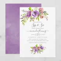 Watercolor Floral Spring Sip and See Invitation