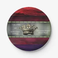 Humorous Amusing Message with Regal Crown Paper Plates