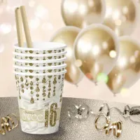 Satin Jewel Sweet Sixteen Gold ID260 Paper Cups