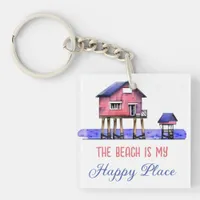 The Beach is my Happy Place Keychain