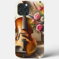 Violin, Sheet Music and a Vase of Flowers  iPhone 13 Pro Max Case