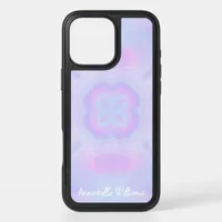 Geometric Lilac Purple, Aqua Watercolor Name iPhone 16 Pro Max Case