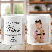 Love You Mimi Personalized 2 Photo Grandparent Coffee Mug