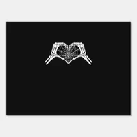 Skeleton Heart Hands Spiderweb Halloween Spooky Wo Sign