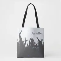 Rock Live Music Popular Concert Photo with Name Tote Bag