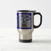 Statue of Liberty, Ellis Island, New York Travel Mug