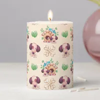 Adorable Dog Pattern  Pillar Candle