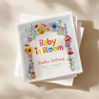 Colorful Floral Baby in Bloom Party Napkins