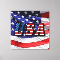 USA - American Flag Stretched Canvas Print