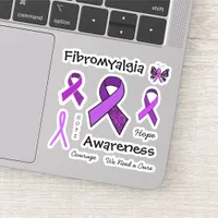 Fibromyalgia Purple Awareness Ribbons Sticker