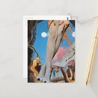 Sexy Surreal Legs in White Lace and Heels Collage  Postcard