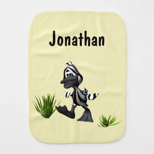 Cute Cartoon Zebra Duck Baby Burp Cloth