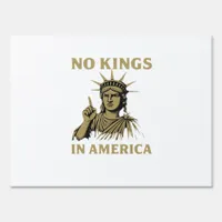 No Kings In America Statue Of  No Kings Day Protes Sign