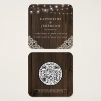 QR Code Wood Lights Lace Wedding Registry