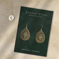 Elegant Emerald Green Jewelry Earring Display Business Card