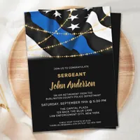 Police Retirement Law Enforcement Thin Blue Line Invitation