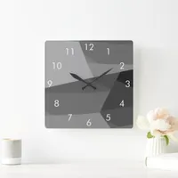 Black and Gray Geometric Square Wall Clock