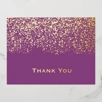 Eggplant Gold Foil Wedding Thank You Card