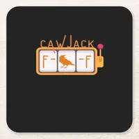 F-Caw-F Jackpot Retro Graphic Square Paper Coaster