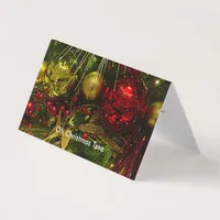 Christmas Tree Red & Gold Christmas Tent Card