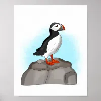 Cute Hand drawn Puffin Poster