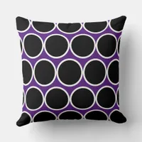 Purple, Black and White Modern  Throw Pillow