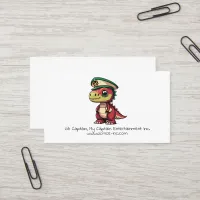 Entertainment Business Card with a Dinosaur Logo