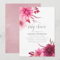 Marsala - Burgundy & Blush Autumn Fall Baby Shower Invitation