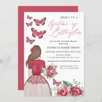 Burgundy Lifetime of Butterflies Bridal Shower Invitation