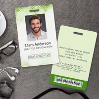 Vertical Coral Gradient Employee ID Badge