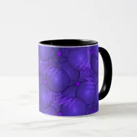 Purple planets, modern fractal pattern mug