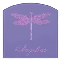 Pink and Purple Fantasy Dragonfly  Door Sign