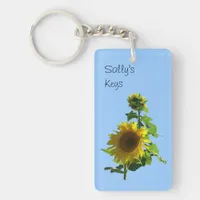 Keychain - Sunflower and Text