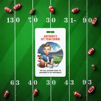 First Year Down Football Birthday VIP Pass Badge